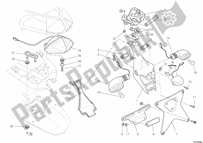 All parts for the Taillight of the Ducati Superbike 848 EVO 2012